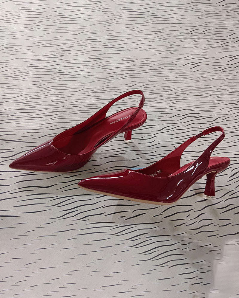 Talons hauts à bout pointu de couleur unie