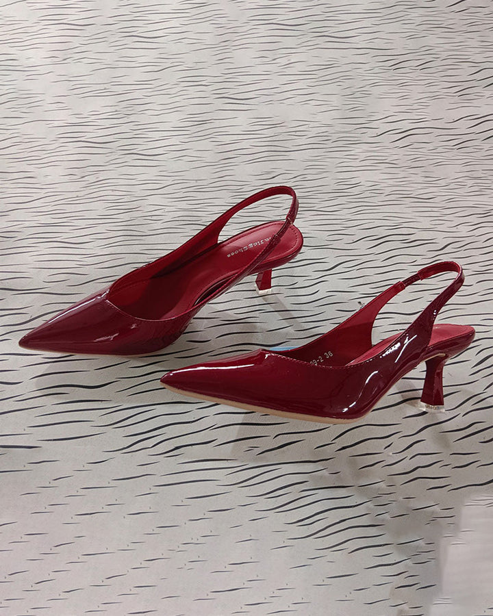 Talons hauts à bout pointu de couleur unie