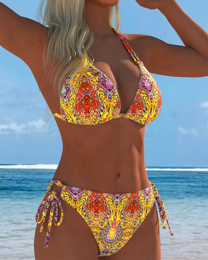 Bikini Coloré Licou Impression