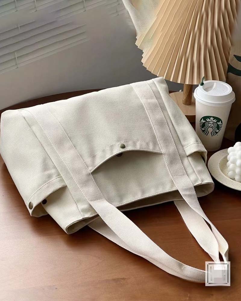 Sac en toile de grande capacité avec doubles poignées