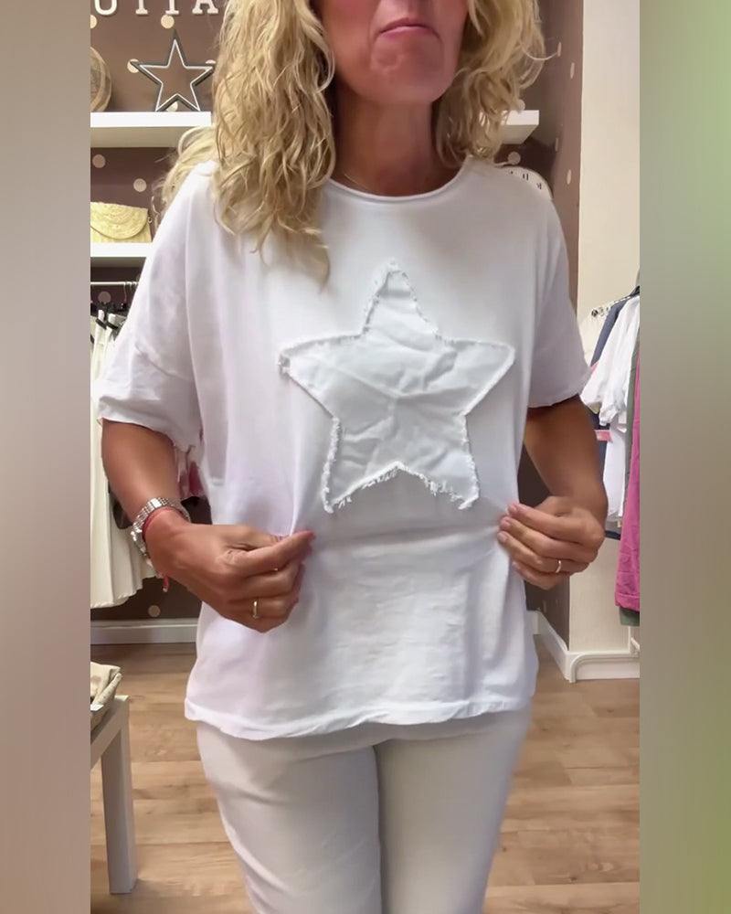 T-shirt décontracté ample à col rond