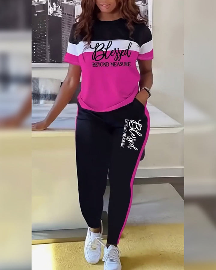 Ensemble t-shirt de sport décontracté deux pièces