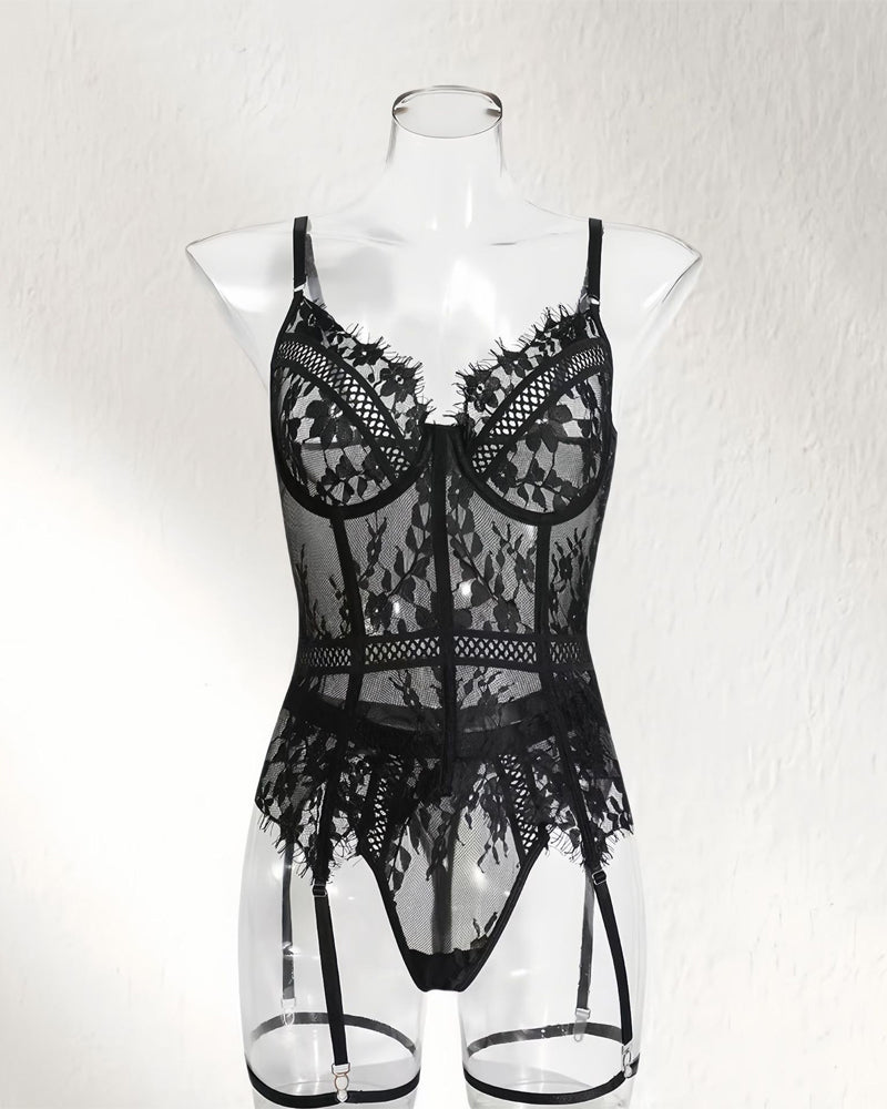 Lingerie Unie Transparente Une Pièce