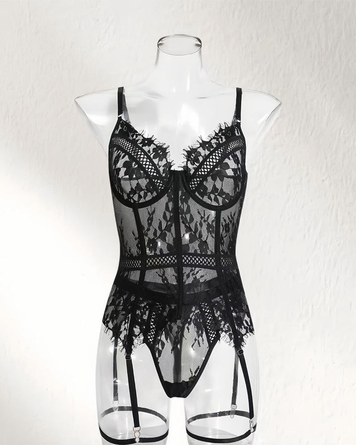 Lingerie Unie Transparente Une Pièce