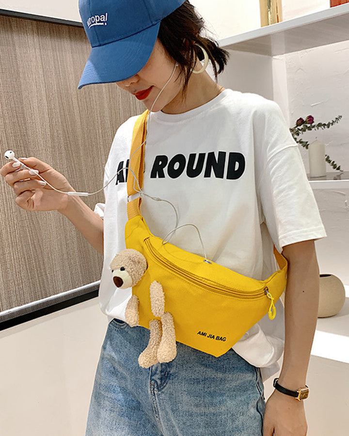 Sac à bandoulière en forme d'ours en peluche