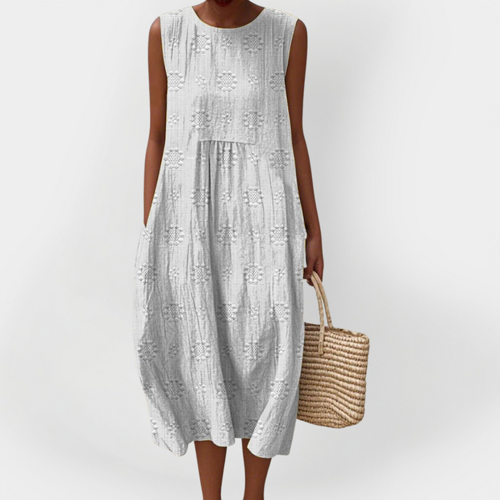 Robe sans manches en coton élégante avec poches