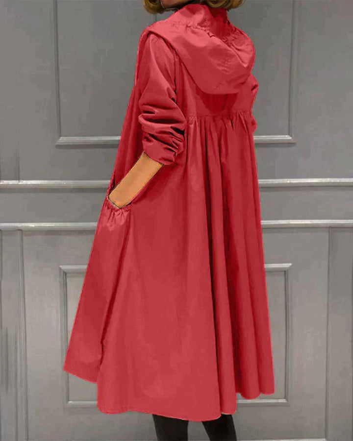 Klarissa | Manteau de pluie long avec capuche pour femme
