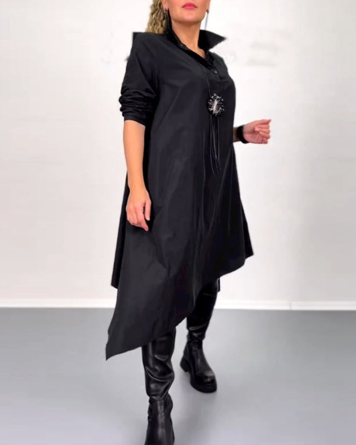 Robe décontractée irrégulière de couleur unie