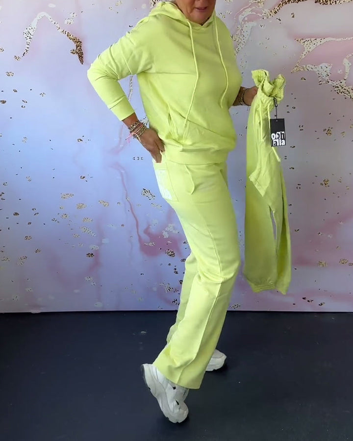 Ensemble deux pièces sweat à capuche et pantalon uni