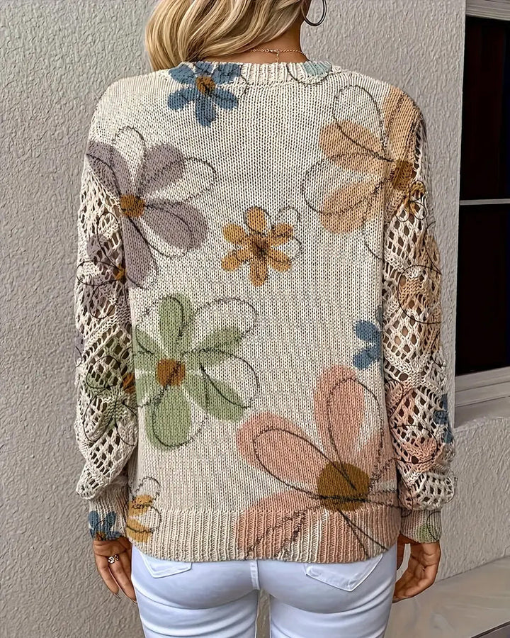 Pull À Col En V Avec Motif Ajouré