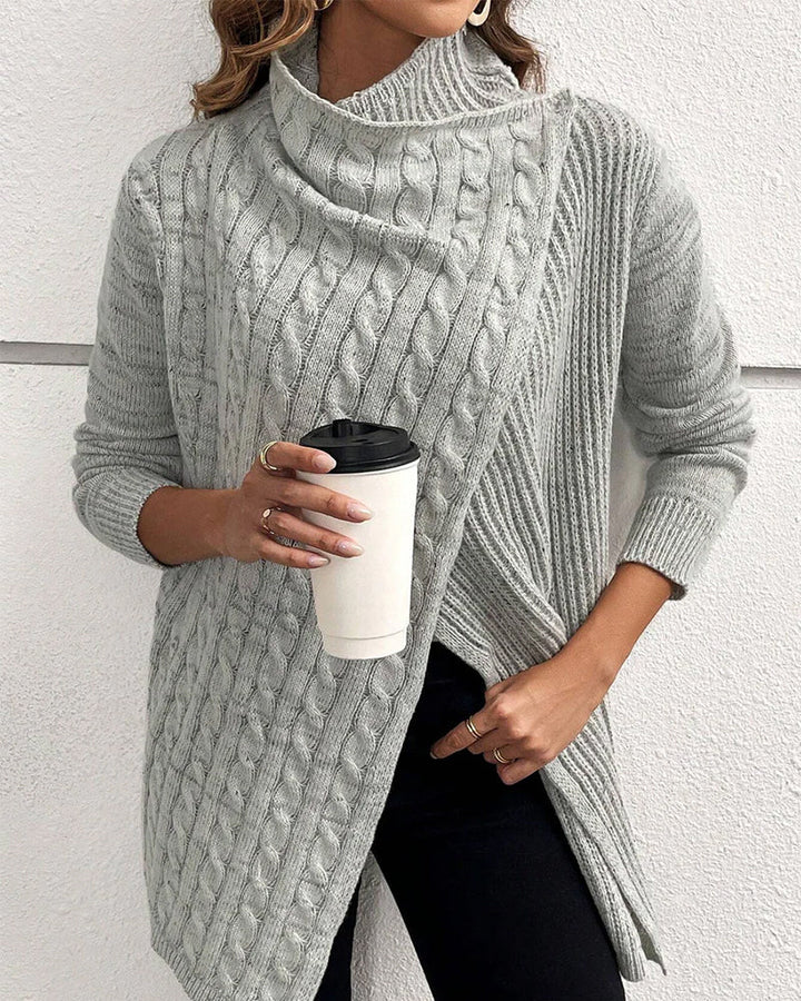 Pull décontracté de couleur unie fendu