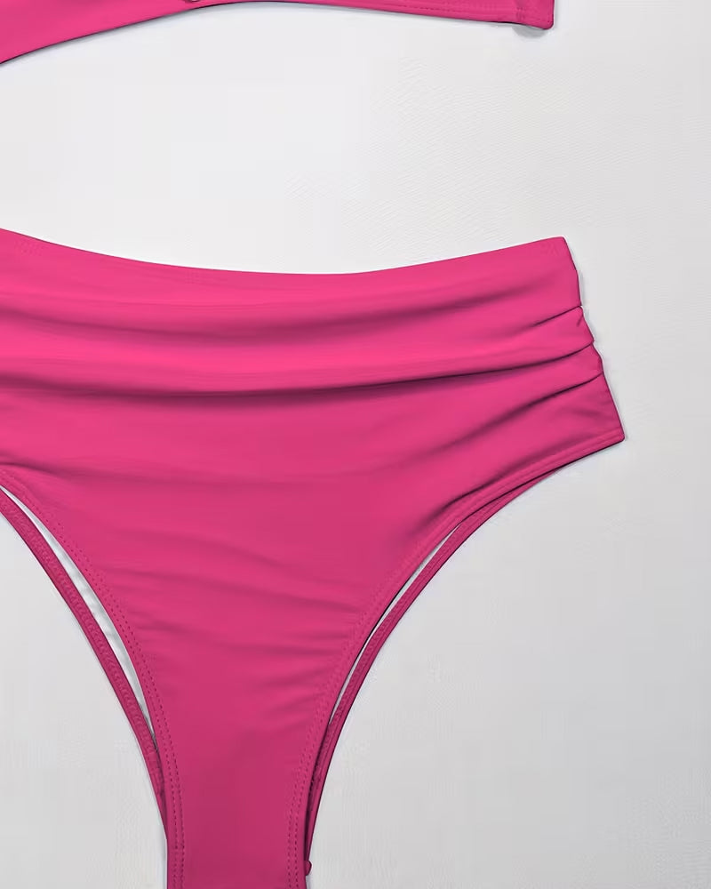 Maillot De Bain Deux Pièces À Volants Avec Étoile À Cinq Branches
