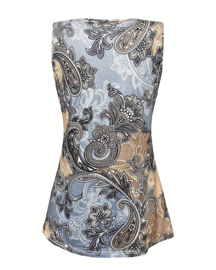 Débardeur Large Col Paisley Imprimé