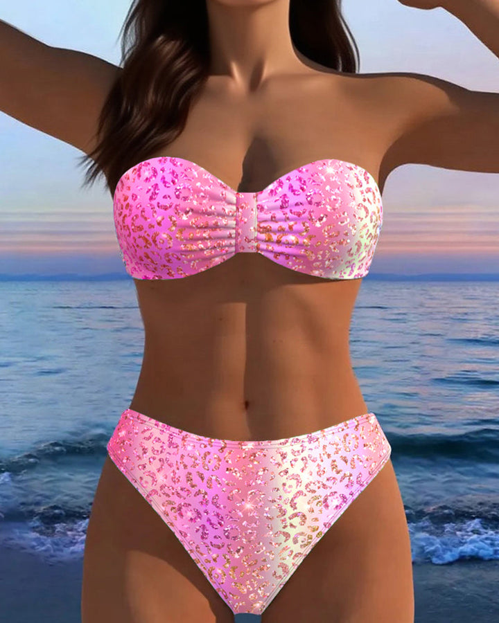 Bikini Imprimé Léopard Bandeau