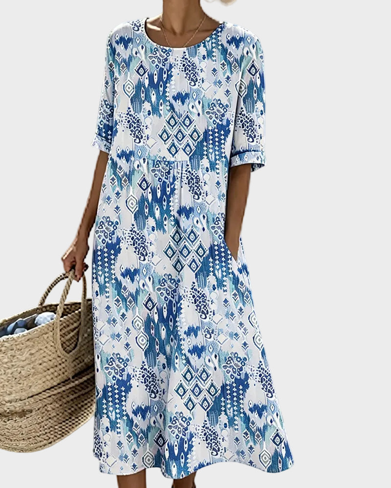 Inès | Robe midi fluide et légère à fleurs