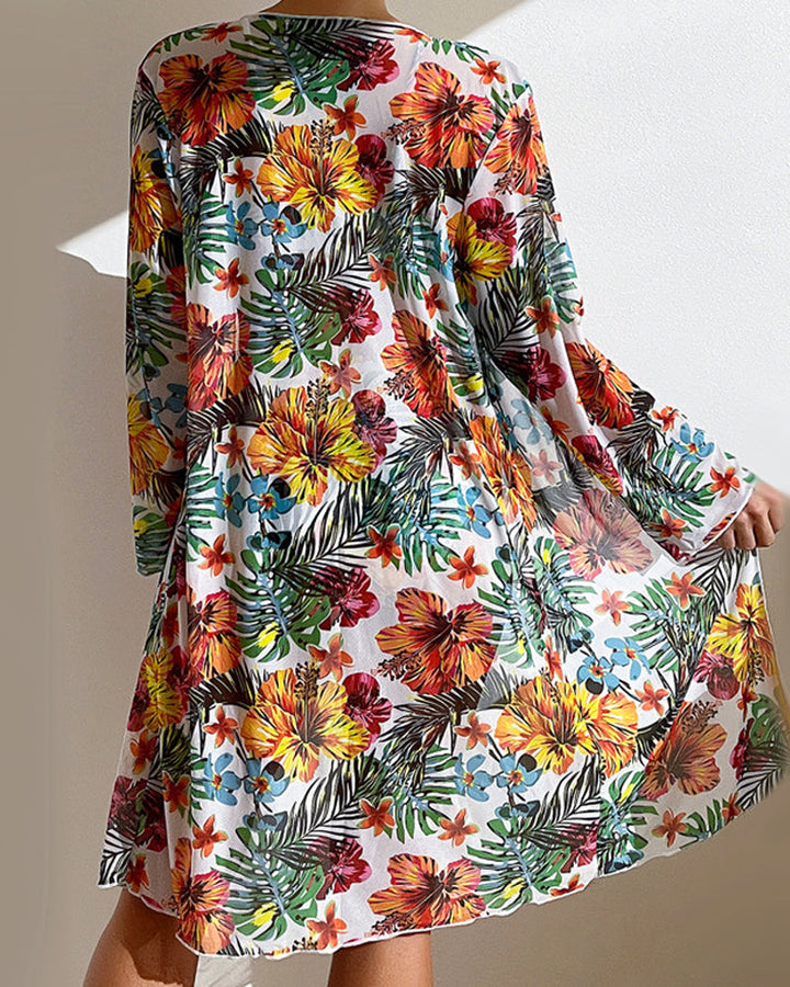 Jovie | Bikini 3 pièces avec motif floral et paréo assorti pour femme