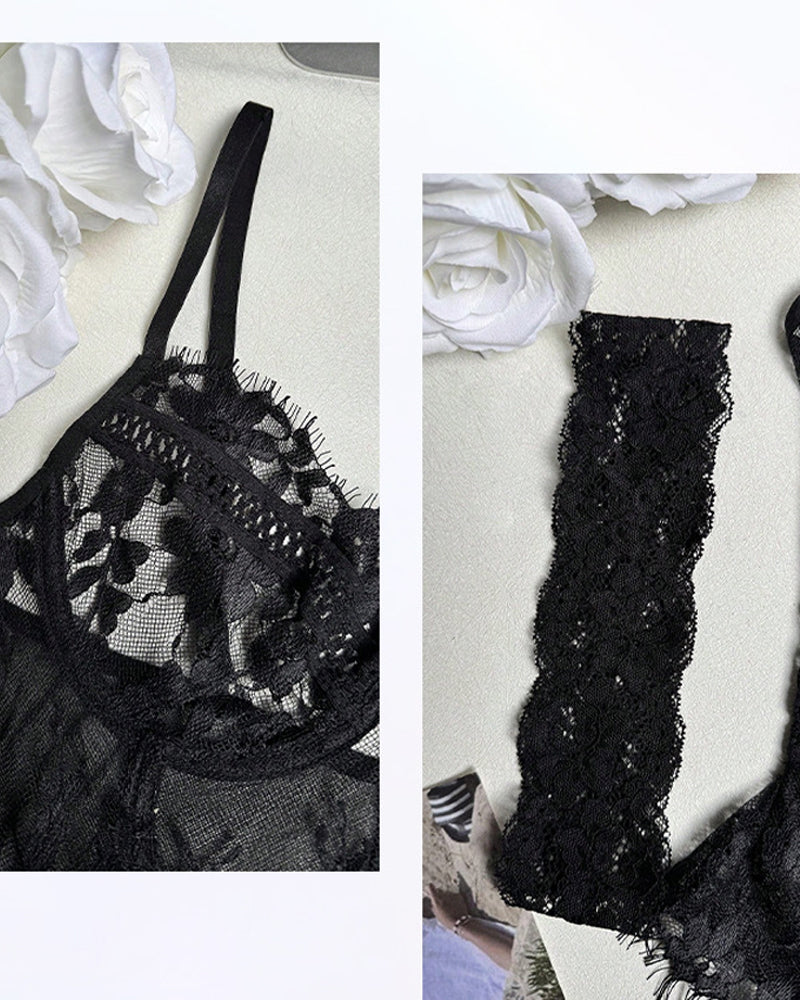 Lingerie Unie Transparente Une Pièce