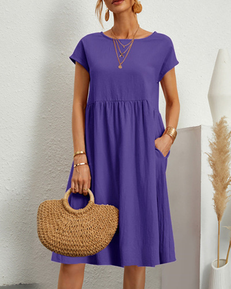 Robe ample à encolure ronde