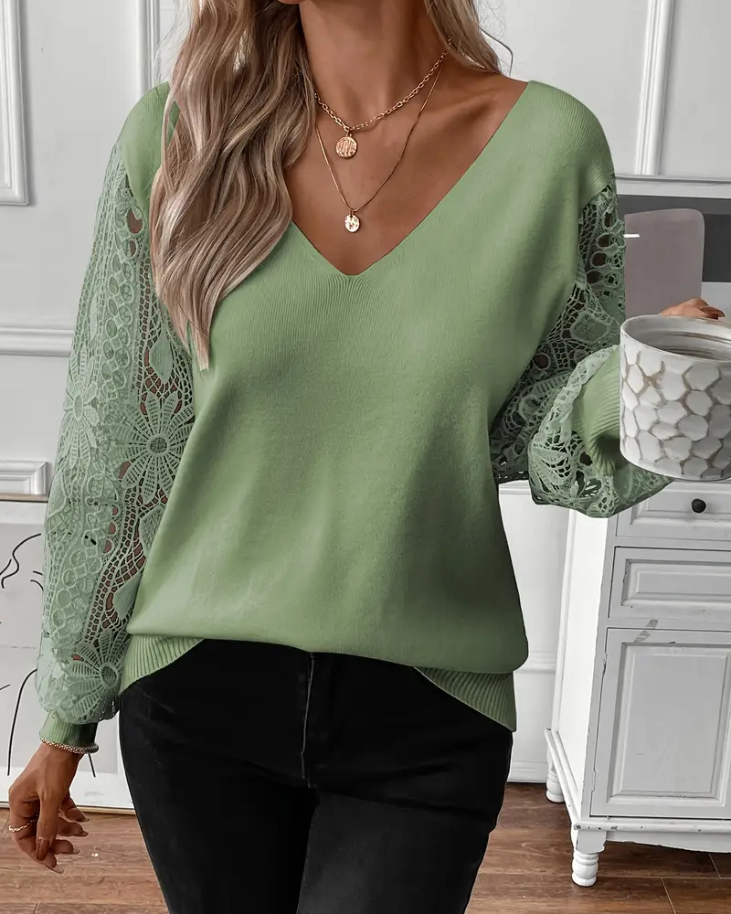 Pull Col En V Tendance Ajouré