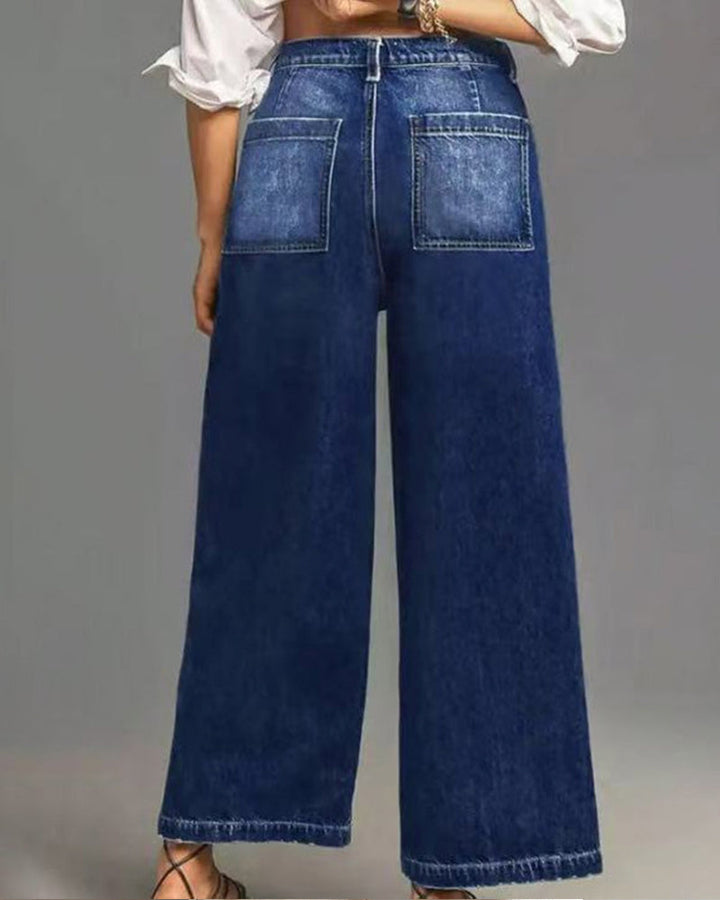 Pantalon Femme Décontracté Taille Haute Jambe Large