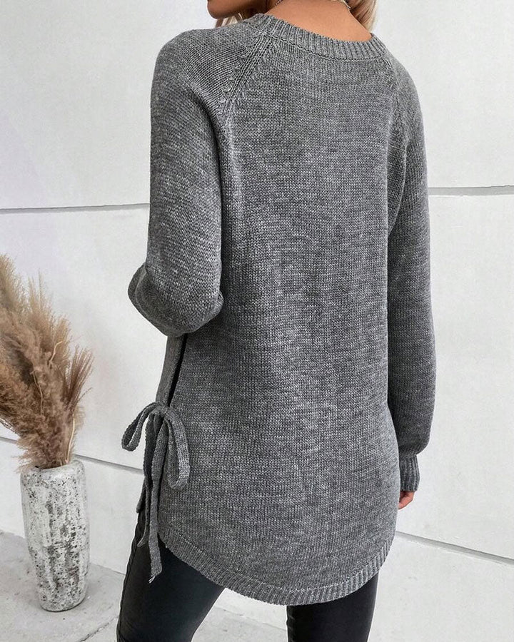 Pull Avec Manches Raglan Et Design De Nœud Latéral