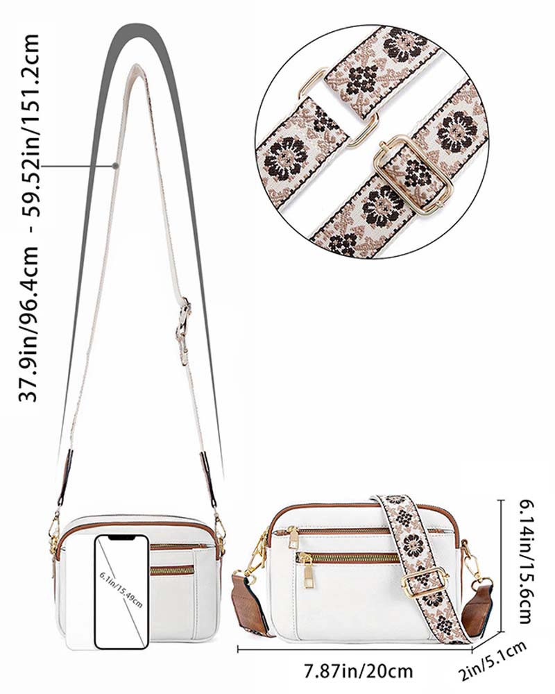 Sac bandoulière zippé multifonctionnel