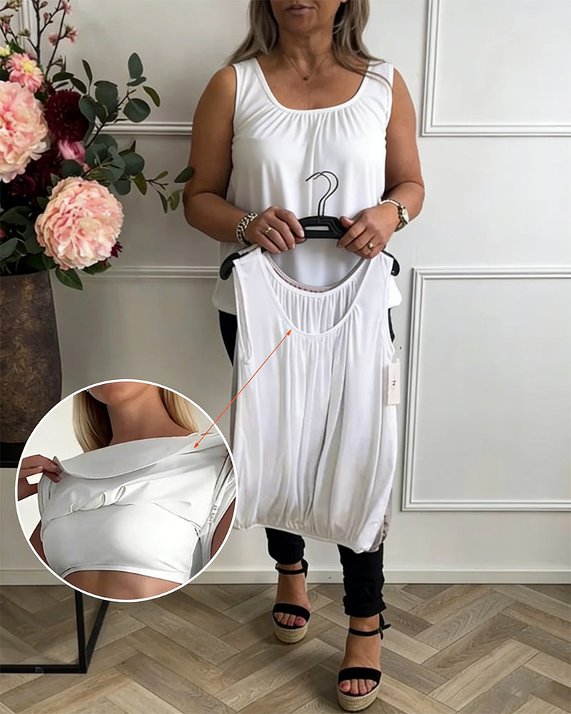 Débardeur Soutien-Gorge Intégré Encolure En U Casual