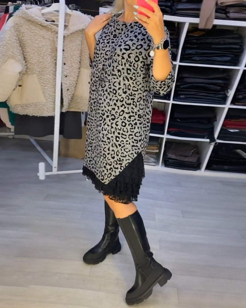 Robe amincissante imprimé léopard