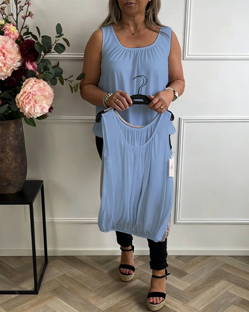 Débardeur Soutien-Gorge Intégré Encolure En U Casual