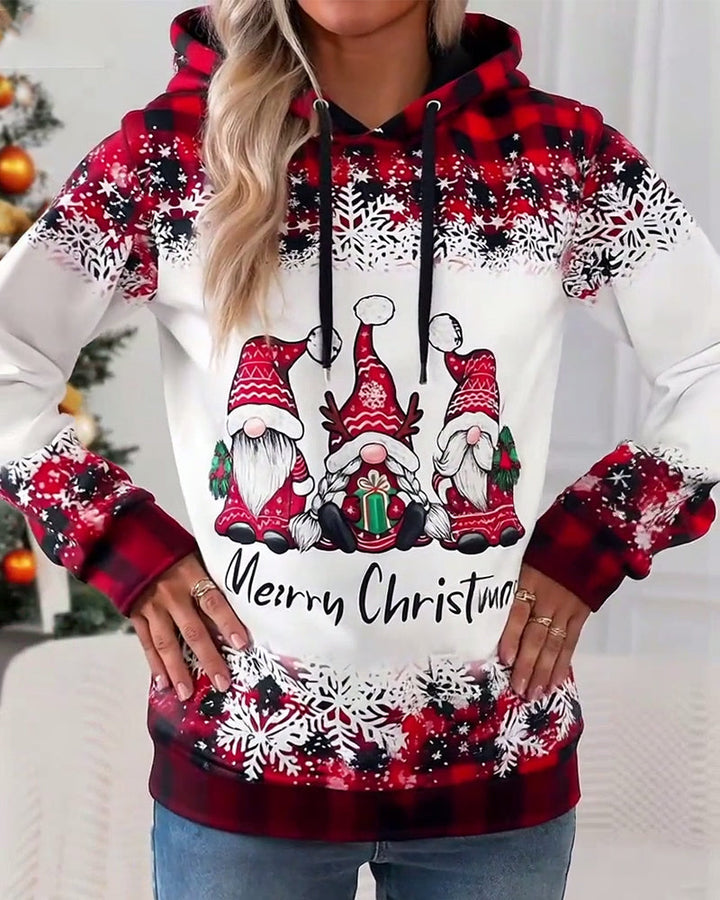 Sweat à capuche imprimé Père Noël
