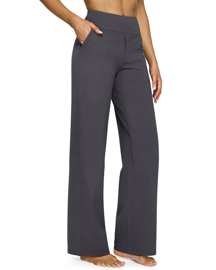 Pantalon Femme Taille Haute Extensible Décontracté Yoga Jambe Large