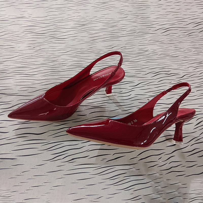 Talons hauts à bout pointu de couleur unie