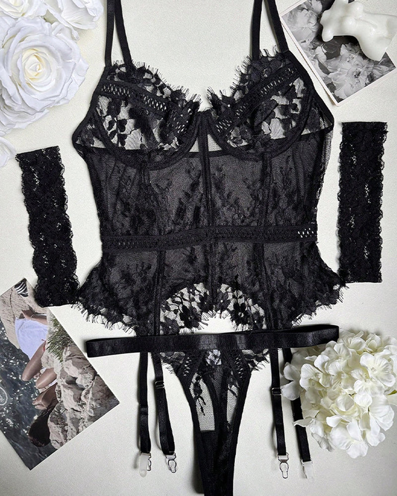 Lingerie Unie Transparente Une Pièce