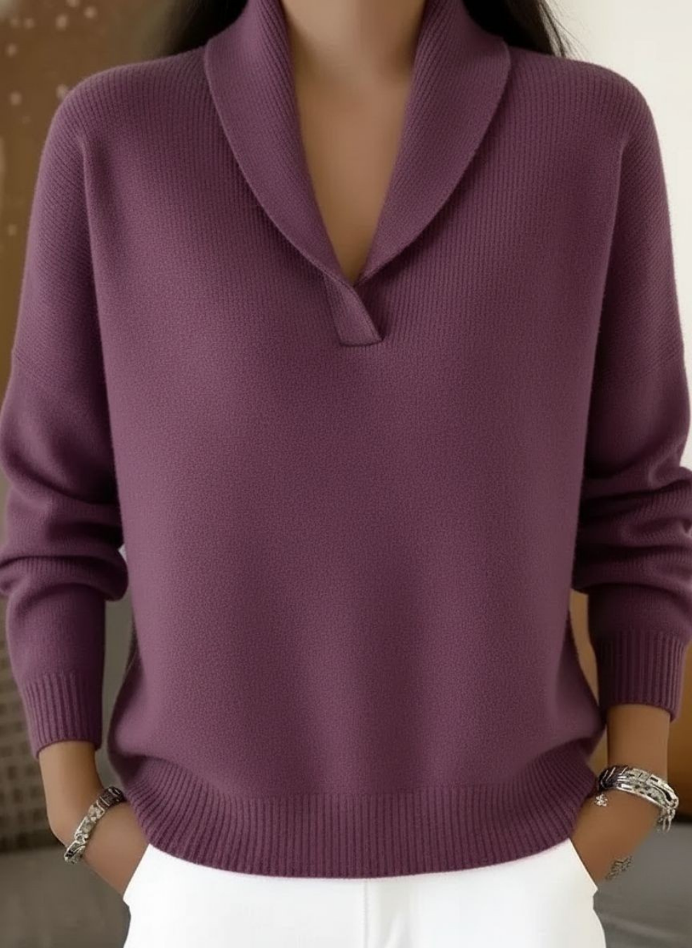 Inès | Pull Élégant Encolure V