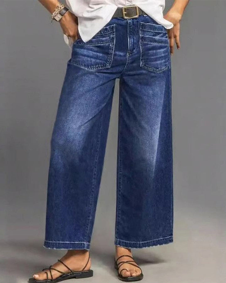 Pantalon Femme Décontracté Taille Haute Jambe Large
