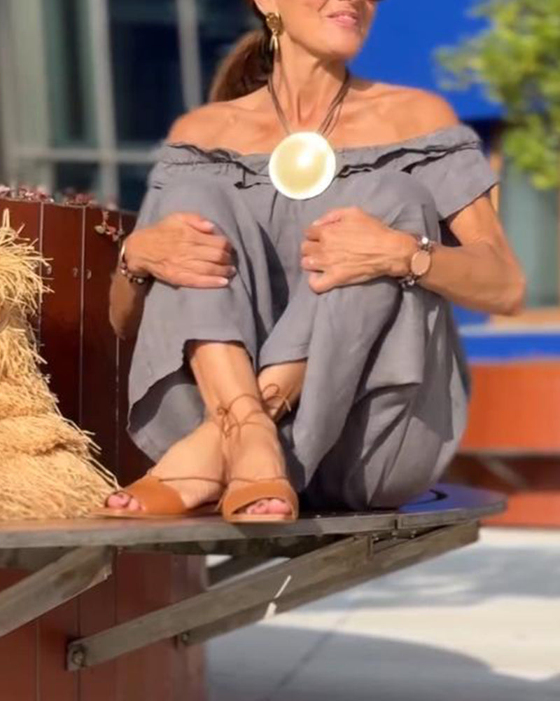 Ensemble Élégant Avec Décolleté en Off-the-Shoulder