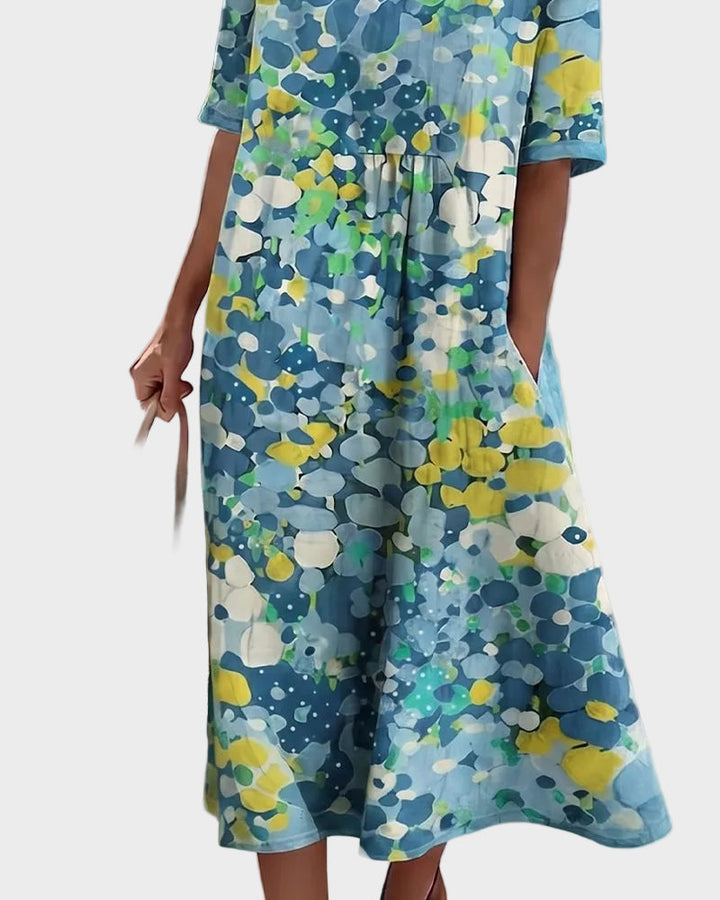 Élise | Robe midi fluide et légère à motif floral