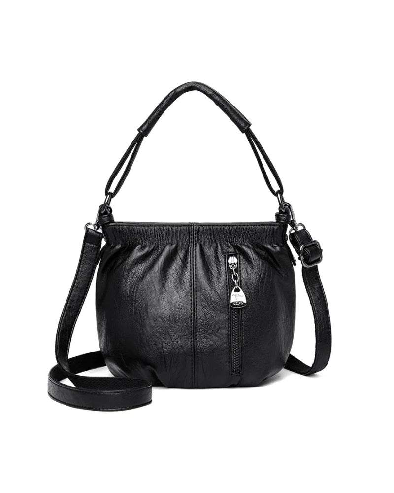 Sac À Main Décontracté Plissé Seau Cuir Souple