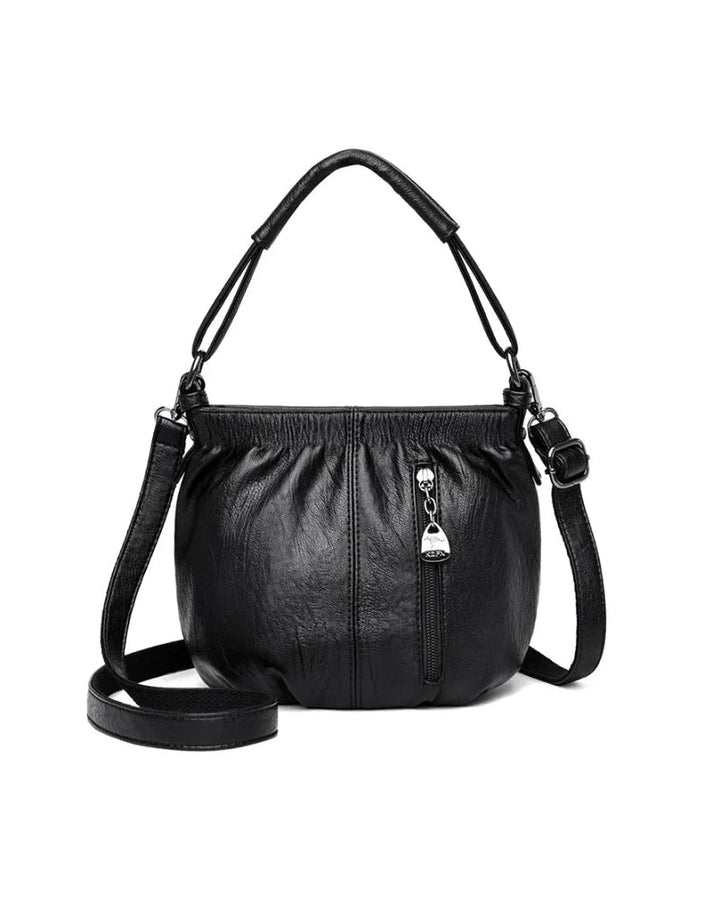 Sac À Main Décontracté Plissé Seau Cuir Souple