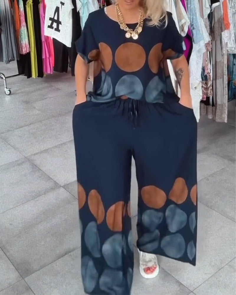 Ensemble Street Fashion Décontracté Imprimé Deux Pièces