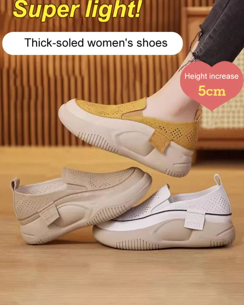 Chaussures Semelle Épaisse Femme Évidé Mocassins Bout Rond Capuchon