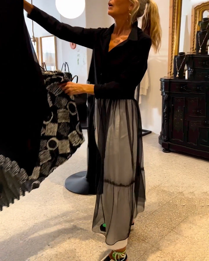 Chemise Longue Fluide à La Mode En Maille