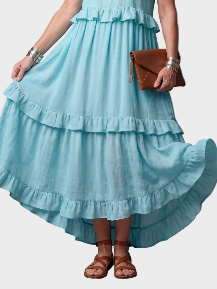 Camille | Robe Maxi Avec Halter et Volants