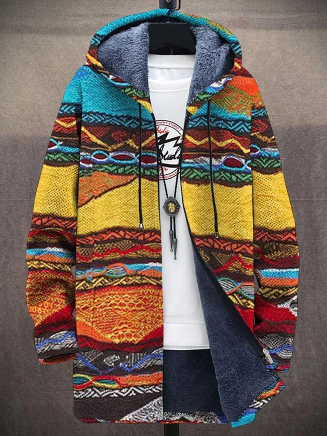 Margaux | Cardigan à Capuche Chaleureux avec Imprimé Artistique