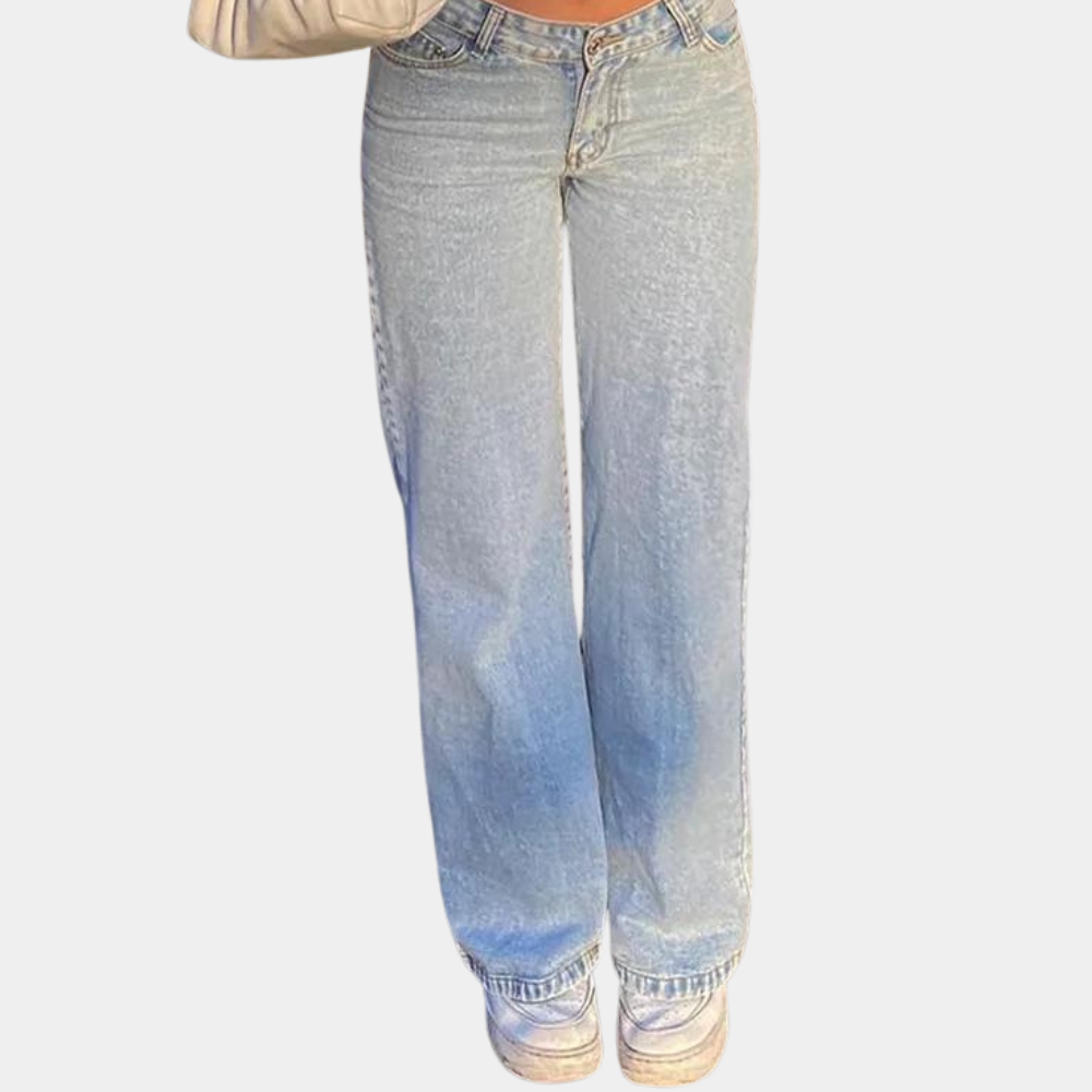 Fioraine | Jean taille basse à jambes larges pour femme