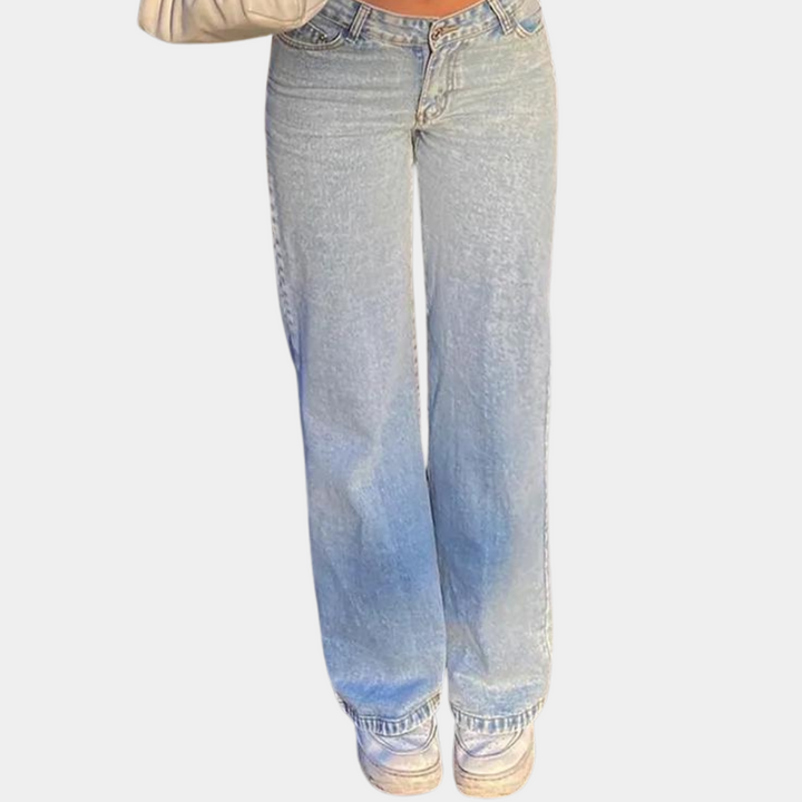Fioraine | Jean taille basse à jambes larges pour femme