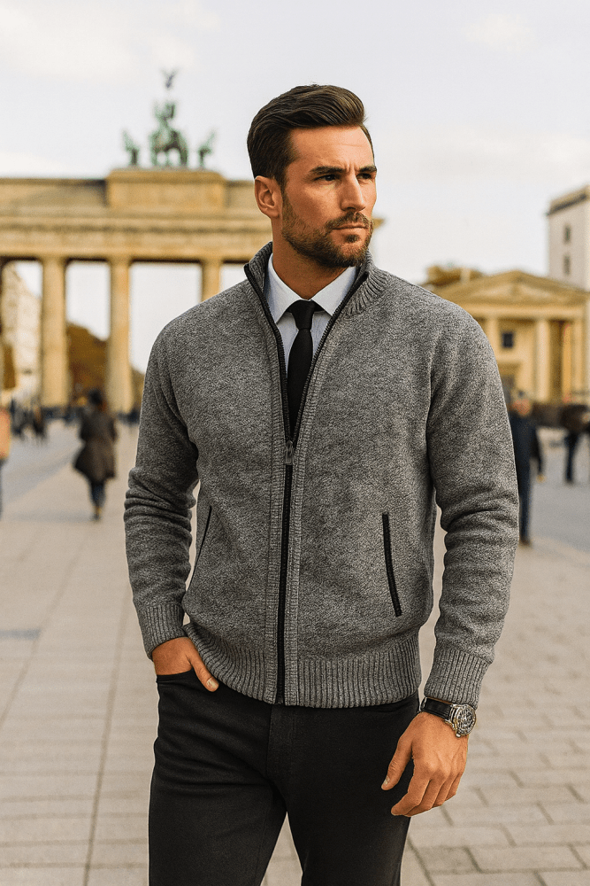 Victor | Pull en maille zippé et cintré
