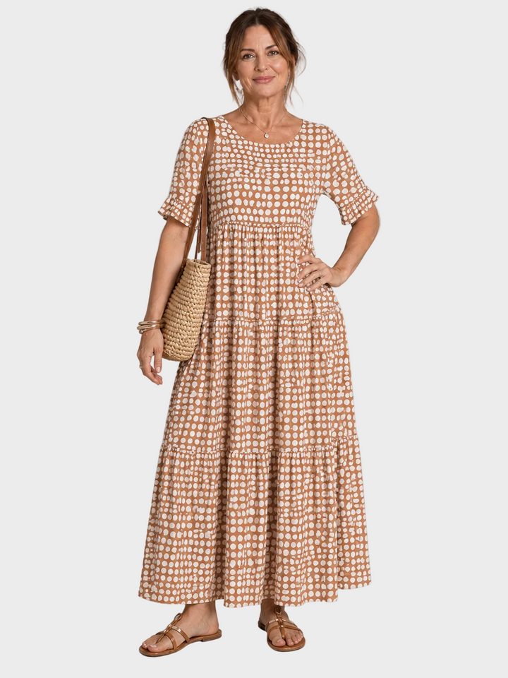 Robe Midi à Manches Courtes