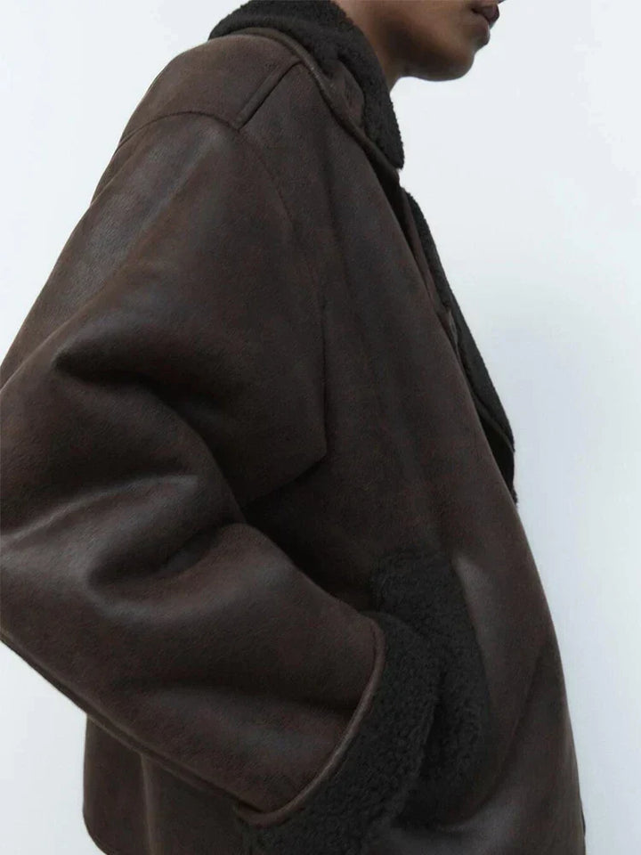 Fransesca | Veste en simili cuir vintage pour femmes