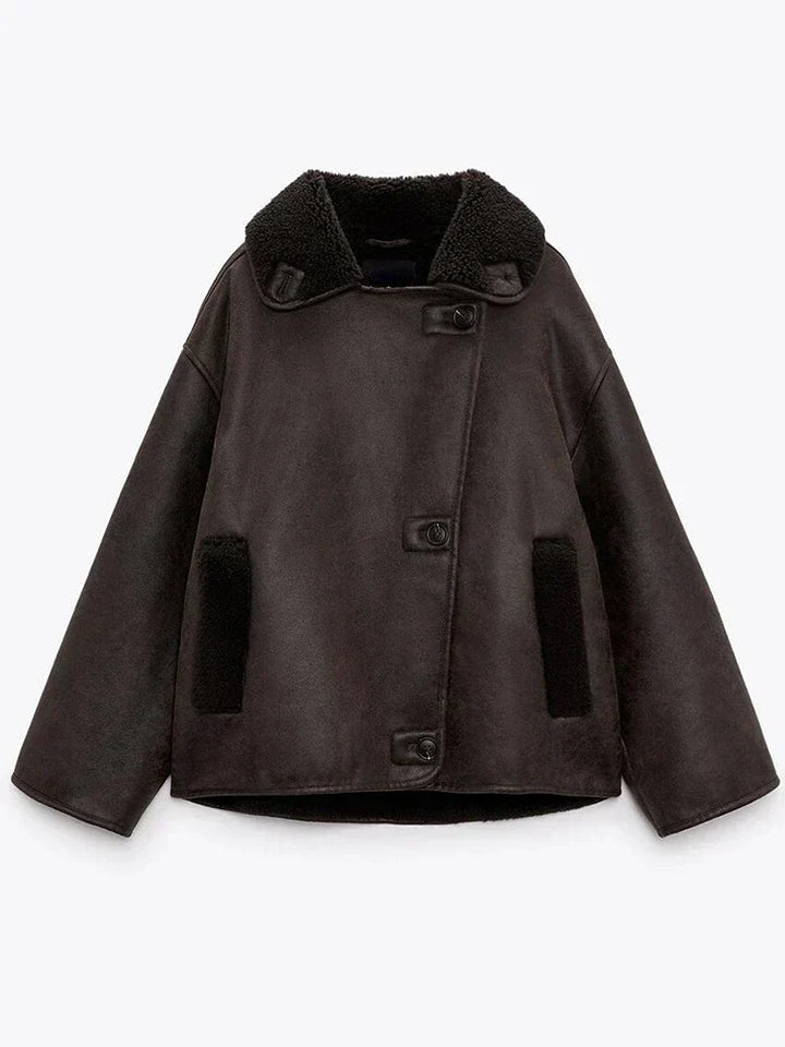 Fransesca | Veste en simili cuir vintage pour femmes